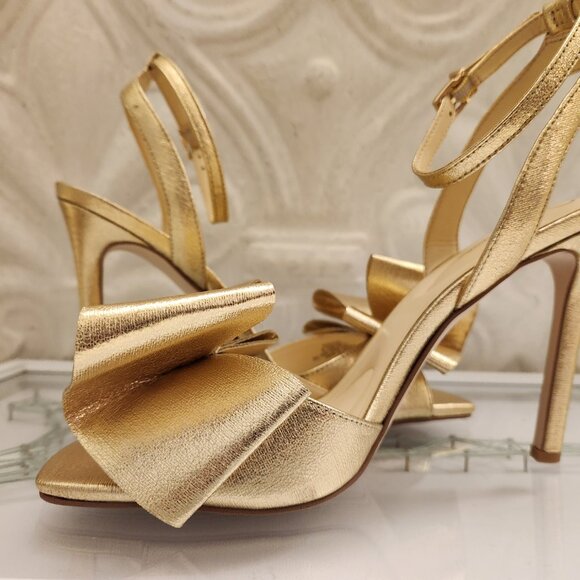 Jessica Simpson Gold "Olivine" Bow Heeled sandals. Customer return. NIB. 8.5 - Picture 8 of 12